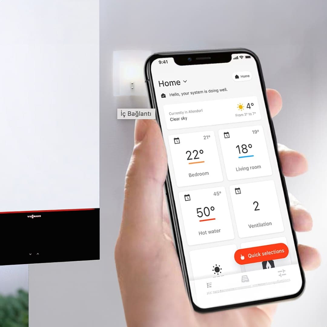 Viessmann Vitodens Connect 19KW Tam Yoğuşmalı Kombi Entegre Wifi Arayüzü